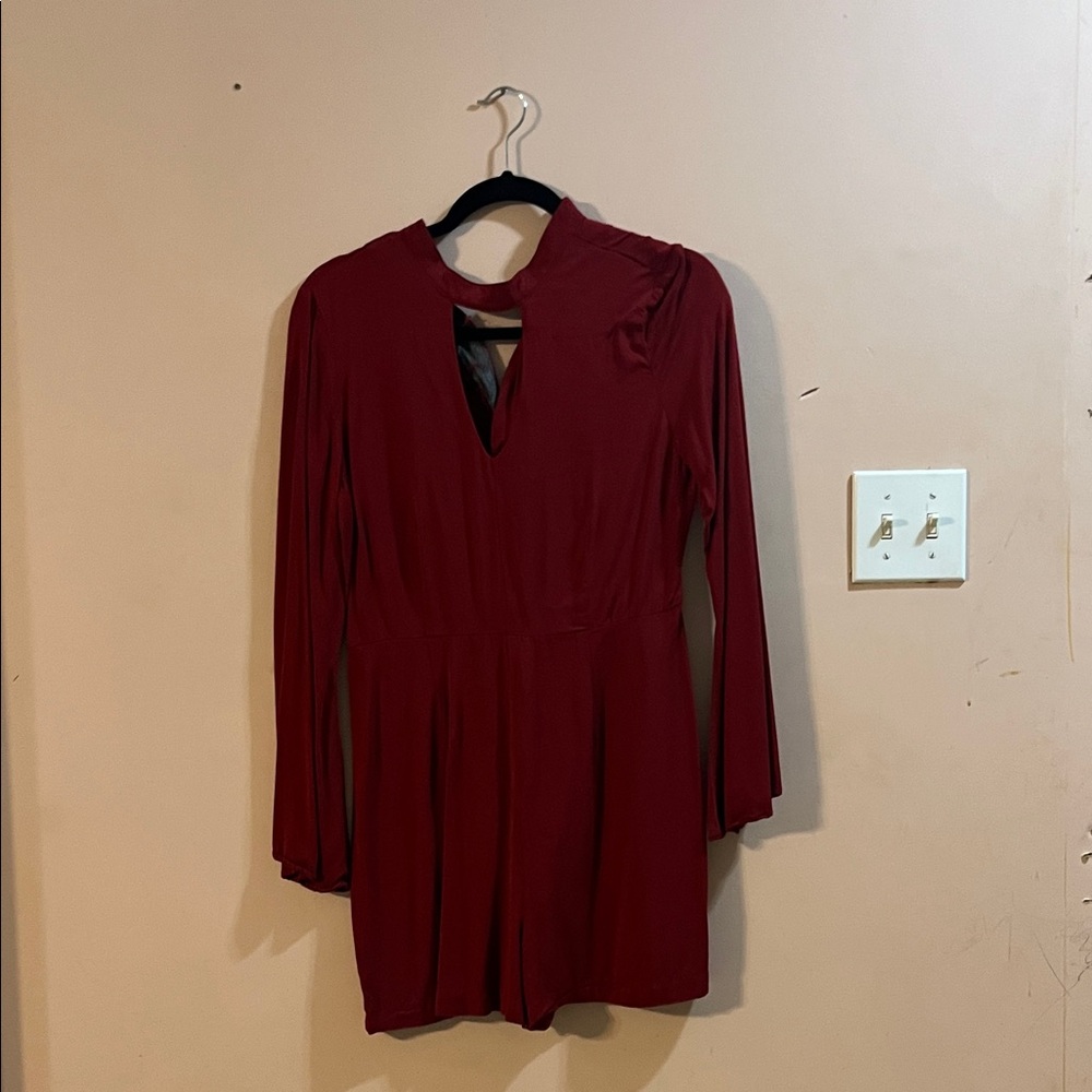 Elegant Red Women's Romper
